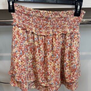 Rails Orange and Yellow Smocked Skirt